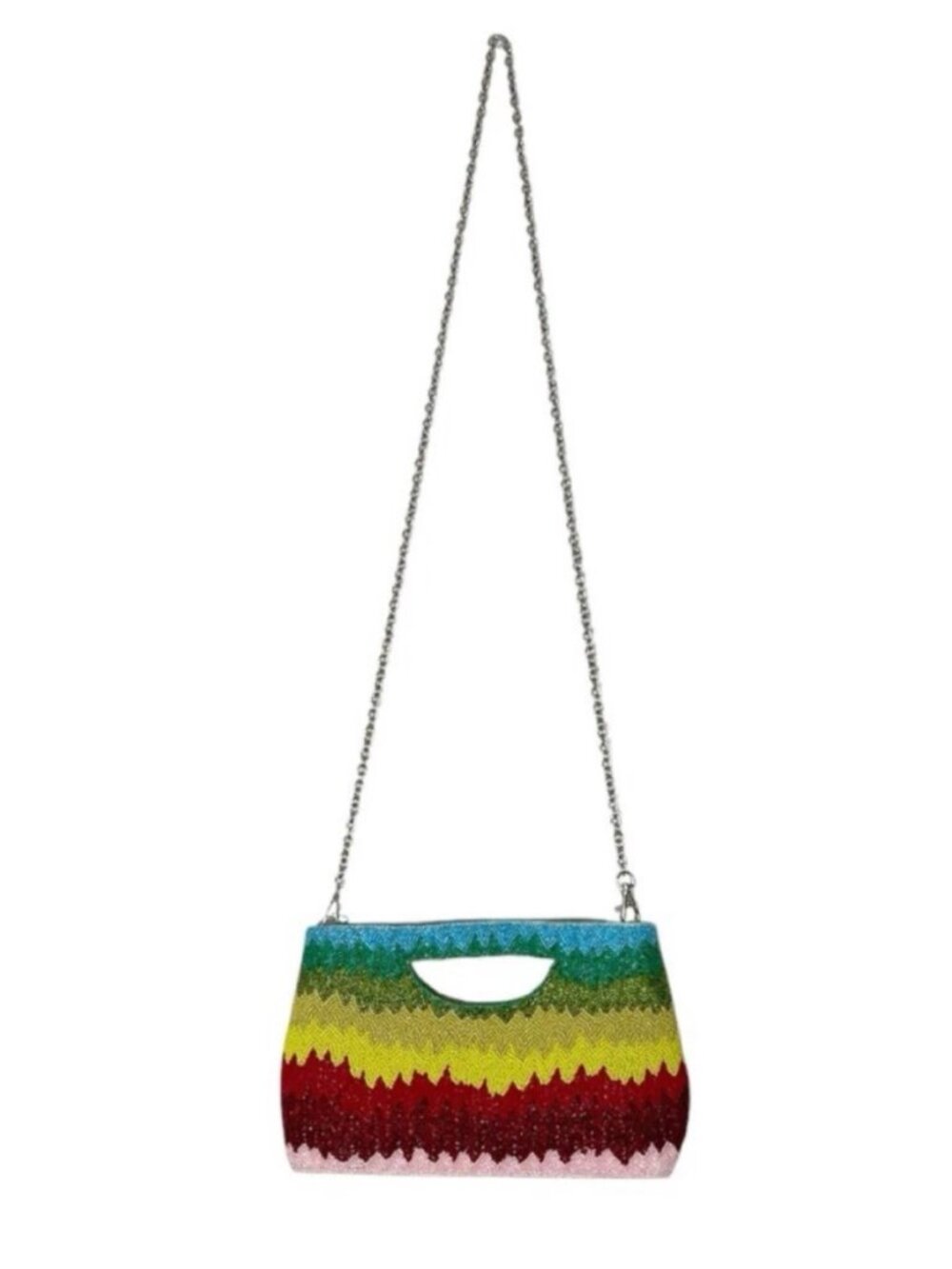 America & Beyond rainbow chevron beaded convertible bag